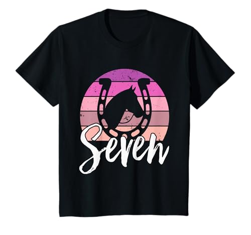 Geburtstag 7 Mädchen Pferd Reiten Stall Party 7 Jahre alt T-Shirt von Kinder Geburtstage Reiten Pferde Party Outfit