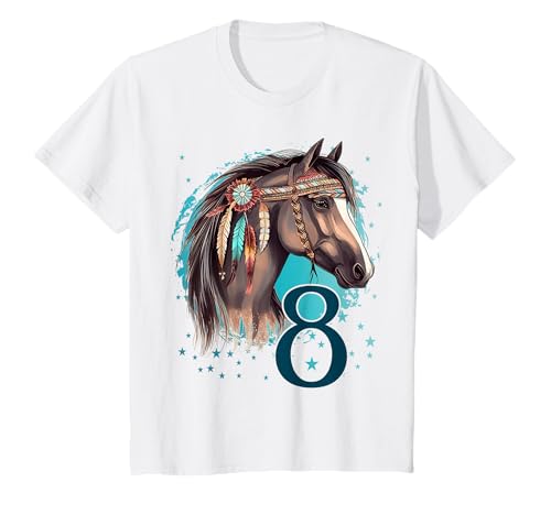 Geburtstag 8 Mädchen Pferd Reiten Stall Achter 8 Jahre T-Shirt von Kinder Geburtstage Reiten Pferde Party Outfit