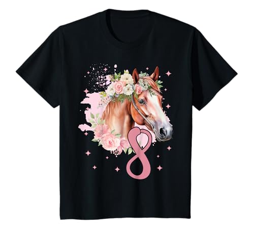 Kinder Geburtstag 8 Mädchen Pferd Reiten Stall Achter 8 Jahre T-Shirt von Kinder Geburtstage Reiten Pferde Party Outfit
