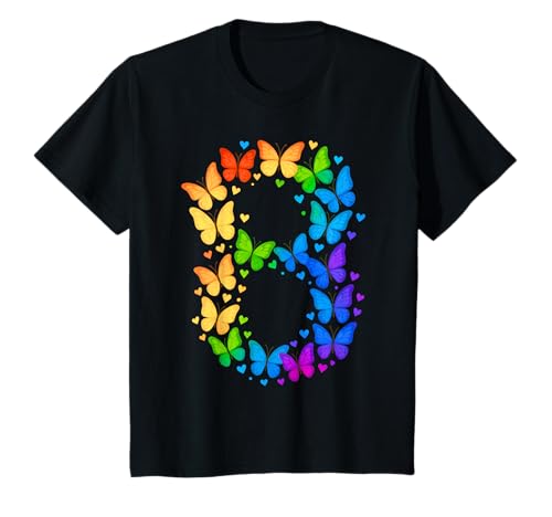 Geburtstag 8 Mädchen Schmetterling Achter 8 Jahre T-Shirt von Kinder Geburtstage Schmetterling Fee Party Outfit