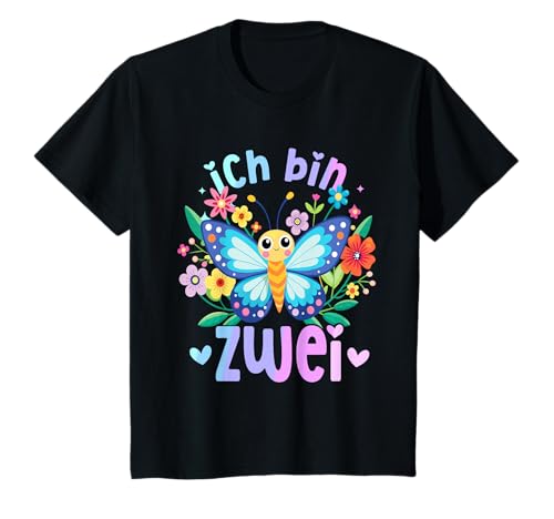 Geburtstag 2 Mädchen Schmetterling Zwei 2 Jahre T-Shirt von Kinder Geburtstage Schmetterling Fee Party Outfit