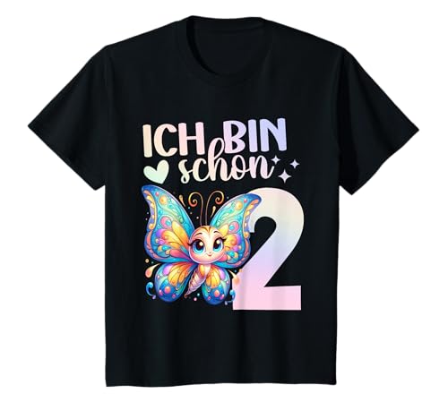 Geburtstag 2 Mädchen Schmetterling Zwei 2 Jahre T-Shirt von Kinder Geburtstage Schmetterling Fee Party Outfit