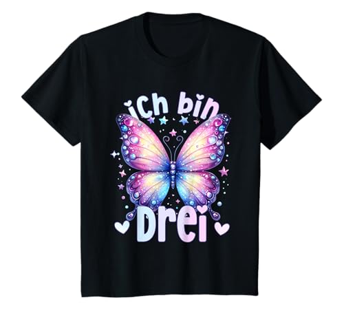 Geburtstag 3 Mädchen Schmetterling Mädchen Drei 3 Jahre T-Shirt von Kinder Geburtstage Schmetterling Fee Party Outfit