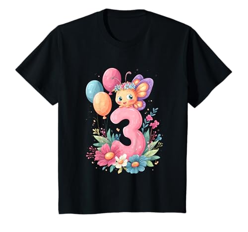 Kinder Geburtstag 5 Mädchen Schmetterling Fünf Jahre alt T-Shirt von Kinder Geburtstage Schmetterling Fee Party Outfit