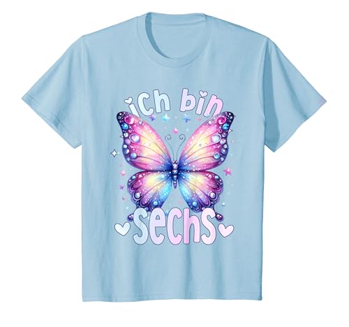 Kinder Geburtstag 6 Mädchen Schmetterling Party 6 Jahre alt T-Shirt von Kinder Geburtstage Schmetterling Fee Party Outfit