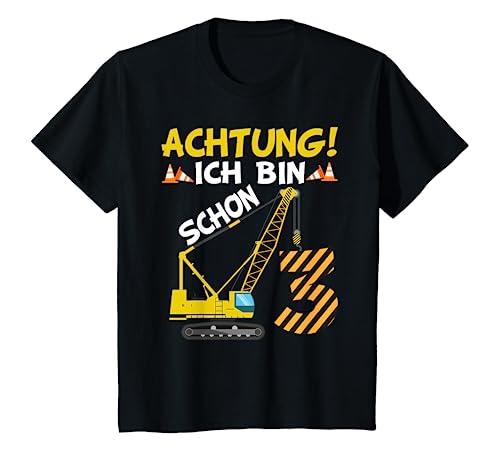 Kinder 3. Geburtstag Ich bin schon 3 Jahre Bagger Baumaschinen Kran T-Shirt Kinder 3. Geburtstag Ich bin schon 3 Jahre Bagger Baumaschinen Kran T-Shirt von Kinder Geburtstags Design Geschenkideen