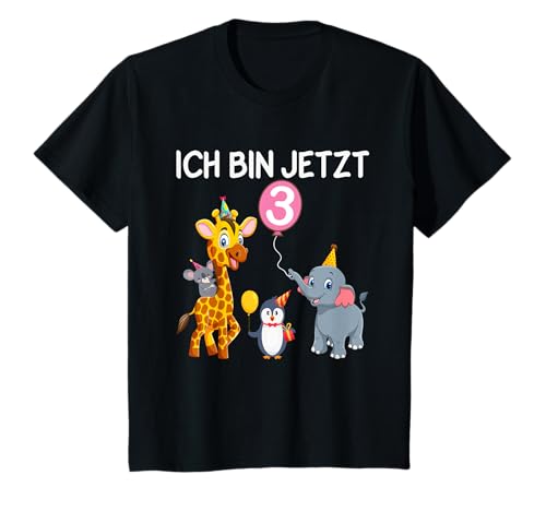 Kinder Ich bin jetzt 3 Jahre alt süße Kinder Geburtstag Tiere Zoo T-Shirt Kinder Ich bin jetzt 3 Jahre alt süße Kinder Geburtstag Tiere Zoo T-Shirt von Kinder Geburtstagsfeier Geschenke Junge & Mädchen