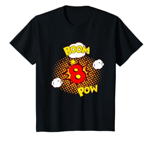 Kinder COMIC GEBURTSTAG 8 Jahre Tshirt Junge 8 Geburtstag Cartoon T-Shirt von 8 Jahre Junge Geschenk COMIC GEBURTSTAG