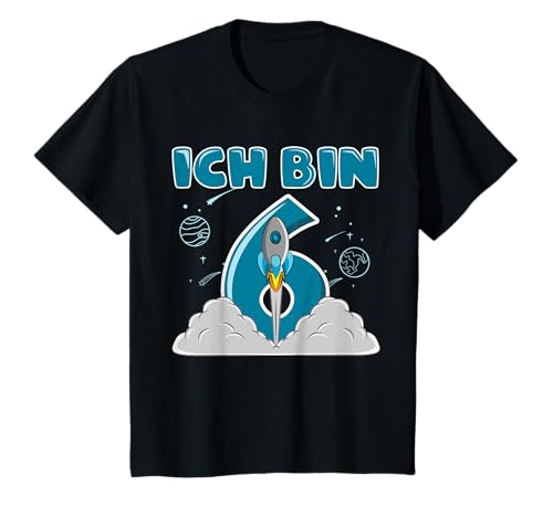 ICH BIN 6 Shirt 6 Geburtstag Jungen Geschenk Weltraum T-Shirt ICH BIN 6 Shirt 6 Geburtstag Jungen Geschenk Weltraum T-Shirt von ICH BIN SCHON 6 Geschenk 6 Geburtstag