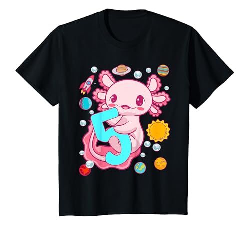 Kinder Geburtstagsshirt 5 Jahre Geburtstag Axolotl T-Shirt Kinder Geburtstagsshirt 5 Jahre Geburtstag Axolotl T-Shirt von Kinder Geburtstagsgeschenke von Lifua
