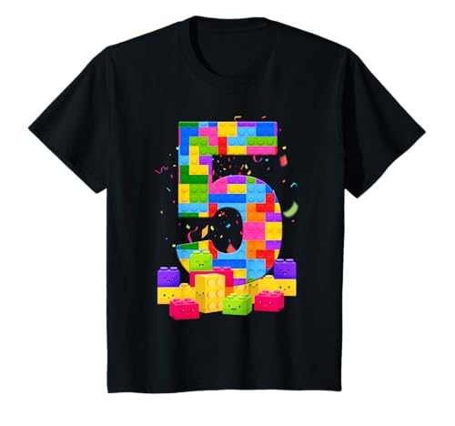 Kinder Geburtstagsshirt 5 Jahre junge Bausteine 5. Geburtstag T-Shirt von Kinder Geburtstagsshirt 5