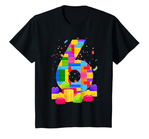 Kinder Geburtstagsshirt 6 Jahre junge Bausteine 6. Geburtstag T-Shirt von Kinder Geburtstagsshirt 6