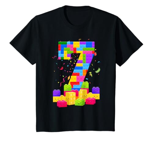 Kinder Geburtstagsshirt 7 Jahre junge Bausteine 7. Geburtstag T-Shirt von Kinder Geburtstagsshirt 7