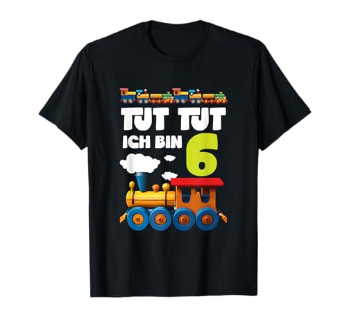 Kinder Ich bin 6 Zug Tut Tut 6. Geburtstag Eisenbahner T-Shirt Kinder Ich bin 6 Zug Tut Tut 6. Geburtstag Eisenbahner T-Shirt von Kinder Geburtstagsshirt Junge Eisenbahn Lokführer