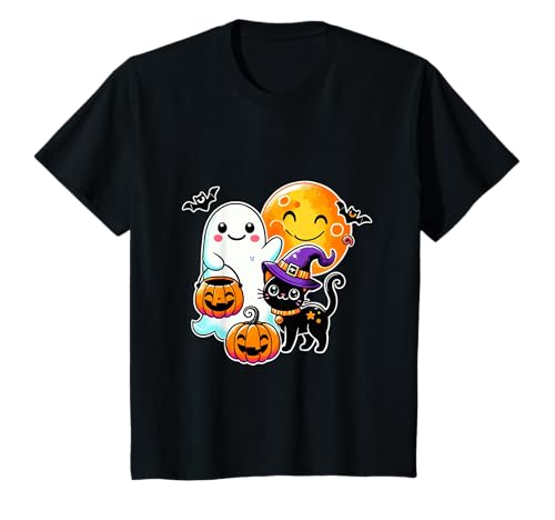Kinder Halloween Kleiner Gespenst Geist mit Kürbis T-Shirt Kinder Halloween Kleiner Gespenst Geist mit Kürbis T-Shirt von Kinder Halloween Kostüm für Jungen und Mädchen
