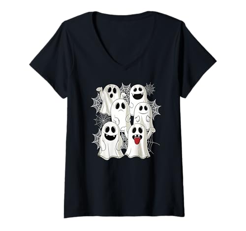 Damen Geister & Gespenster Outfit Kinder Süßer Geist Halloween T-Shirt mit V-Ausschnitt Damen Geister & Gespenster Outfit Kinder Süßer Geist Halloween T-Shirt mit V-Ausschnitt von Kinder Halloween Kostüme & Bekleidung Erwachsene