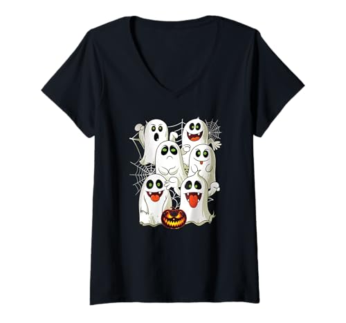 Damen Geister & Gespenster Outfit Kinder Süßer Geist Halloween T-Shirt mit V-Ausschnitt Damen Geister & Gespenster Outfit Kinder Süßer Geist Halloween T-Shirt mit V-Ausschnitt von Kinder Halloween Kostüme & Bekleidung Erwachsene