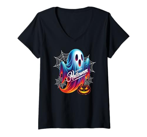 Damen Geister & Gespenster Outfit Kinder Süßer Geist Halloween T-Shirt mit V-Ausschnitt Damen Geister & Gespenster Outfit Kinder Süßer Geist Halloween T-Shirt mit V-Ausschnitt von Kinder Halloween Kostüme & Bekleidung Erwachsene