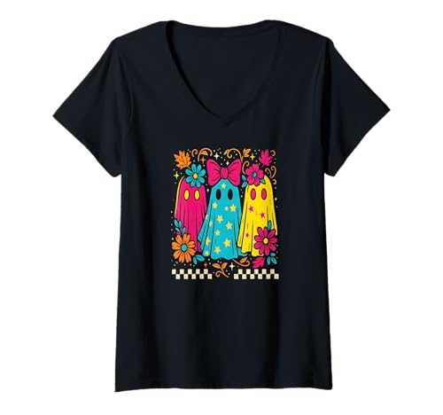 Damen Geister & Gespenster Outfit Kinder Süßer Geist Halloween T-Shirt mit V-Ausschnitt Damen Geister & Gespenster Outfit Kinder Süßer Geist Halloween T-Shirt mit V-Ausschnitt von Kinder Halloween Kostüme & Bekleidung Erwachsene
