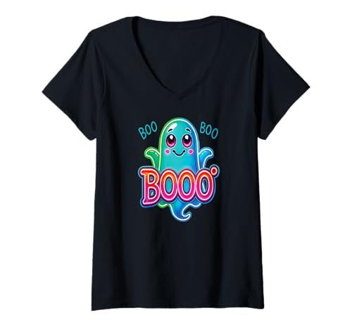 Damen Geister & Gespenster Outfit Kinder Süßer Geist Halloween T-Shirt mit V-Ausschnitt Damen Geister & Gespenster Outfit Kinder Süßer Geist Halloween T-Shirt mit V-Ausschnitt von Kinder Halloween Kostüme & Bekleidung Erwachsene