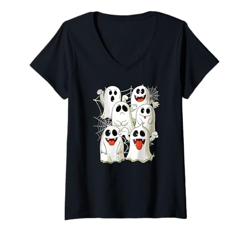 Damen Süßer Geist - Halloween T-Shirt für Kinder Gespenster Kostüm T-Shirt mit V-Ausschnitt Damen Süßer Geist - Halloween T-Shirt für Kinder Gespenster Kostüm T-Shirt mit V-Ausschnitt von Kinder Halloween Kostüme & Bekleidung Erwachsene