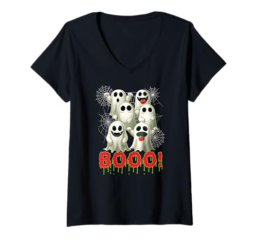 Damen Süßer Geist - Halloween T-Shirt für Kinder Gespenster Kostüm T-Shirt mit V-Ausschnitt Damen Süßer Geist - Halloween T-Shirt für Kinder Gespenster Kostüm T-Shirt mit V-Ausschnitt von Kinder Halloween Kostüme & Bekleidung Erwachsene