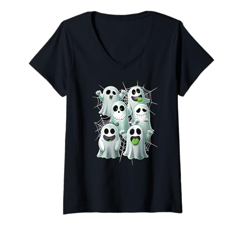 Damen Süßer Geist - Halloween T-Shirt für Kinder Gespenster Kostüm T-Shirt mit V-Ausschnitt Damen Süßer Geist - Halloween T-Shirt für Kinder Gespenster Kostüm T-Shirt mit V-Ausschnitt von Kinder Halloween Kostüme & Bekleidung Erwachsene