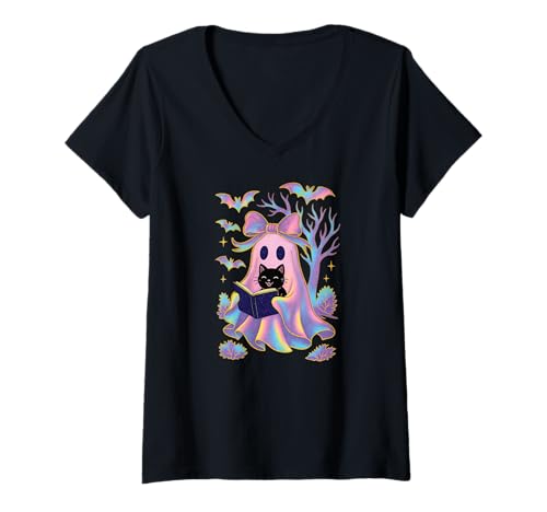 Damen Süßer Geist - Halloween T-Shirt für Kinder Gespenster Kostüm T-Shirt mit V-Ausschnitt Damen Süßer Geist - Halloween T-Shirt für Kinder Gespenster Kostüm T-Shirt mit V-Ausschnitt von Kinder Halloween Kostüme & Bekleidung Erwachsene