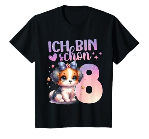 Geburtstag 8 Mädchen Hund Süß Achter 8 Jahre T-Shirt Geburtstag 8 Mädchen Hund Süß Achter 8 Jahre T-Shirt von Kinder Haustier Geburtstage Hund Tier Party Outfit