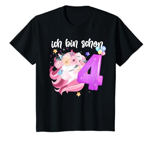 Kinder Mädchen Einhorn Ich bin schon 4 Jahre alt 4. Geburtstag T-Shirt Kinder Mädchen Einhorn Ich bin schon 4 Jahre alt 4. Geburtstag T-Shirt von Kinder Ich bin Einhorn Geburtstag für Mädchen 2022