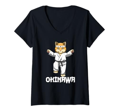 Damen Karate Japan - Kampfsport Okinawa T-Shirt mit V-Ausschnitt Damen Karate Japan - Kampfsport Okinawa T-Shirt mit V-Ausschnitt von Kinder Karate Shirt