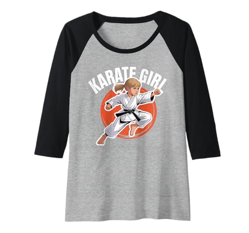 Damen Cooles Martial Arts Karate Girl Raglan Damen Cooles Martial Arts Karate Girl Raglan von Kinder Karate T-Shirt Geschenk - Karate Geburtstag