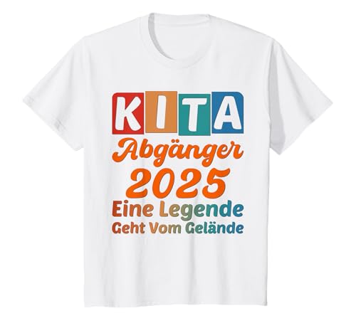 Kinder Kinder Kita Abgänger 2025 mädchen junge personalisiert weiß T-Shirt Kinder Kinder Kita Abgänger 2025 mädchen junge personalisiert weiß T-Shirt von Kinder Kita Abgänger 2025 weiß Schulkind shirt