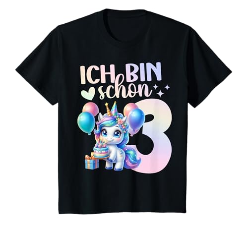 Geburtstag 3 Einhorn Dritter Geburtstag Mädchen 3 Jahre alt T-Shirt Geburtstag 3 Einhorn Dritter Geburtstag Mädchen 3 Jahre alt T-Shirt von Kinder Mädchen Geburtstag Einhorn Pferd Regenbogen
