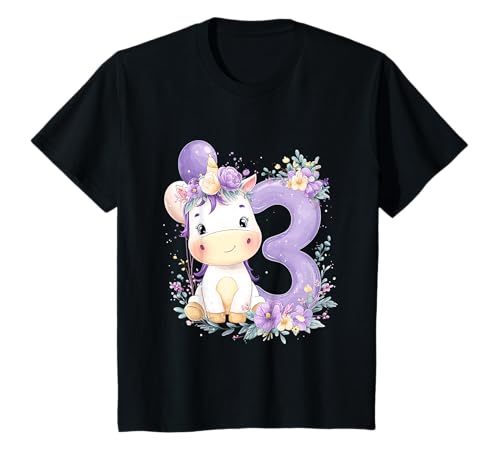 Kinder Geburtstag 3 Mädchen Einhorn DREI Jahre alt T-Shirt Kinder Geburtstag 3 Mädchen Einhorn DREI Jahre alt T-Shirt von Kinder Mädchen Geburtstag Einhorn Pferd Regenbogen