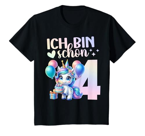 Geburtstag 4 Einhorn Vierter Geburtstag Mädchen 4 Jahre alt T-Shirt Geburtstag 4 Einhorn Vierter Geburtstag Mädchen 4 Jahre alt T-Shirt von Kinder Mädchen Geburtstag Einhorn Pferd Regenbogen