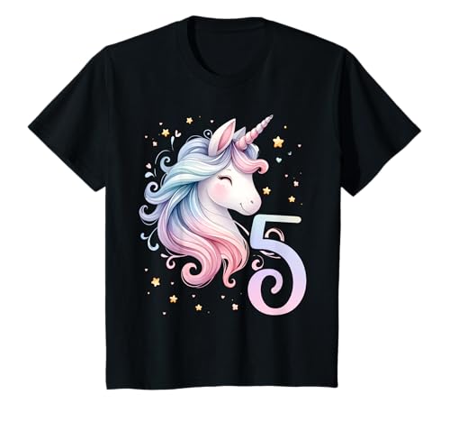 Kinder Geburtstag 5 Einhorn Fünfter Geburtstag Mädchen 5 Jahre alt T-Shirt Kinder Geburtstag 5 Einhorn Fünfter Geburtstag Mädchen 5 Jahre alt T-Shirt von Kinder Mädchen Geburtstag Einhorn Pferd Regenbogen