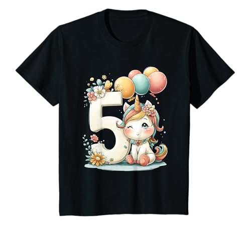 Kinder Geburtstag 5 Mädchen Einhorn Fünf Jahre alt T-Shirt Kinder Geburtstag 5 Mädchen Einhorn Fünf Jahre alt T-Shirt von Kinder Mädchen Geburtstag Einhorn Pferd Regenbogen