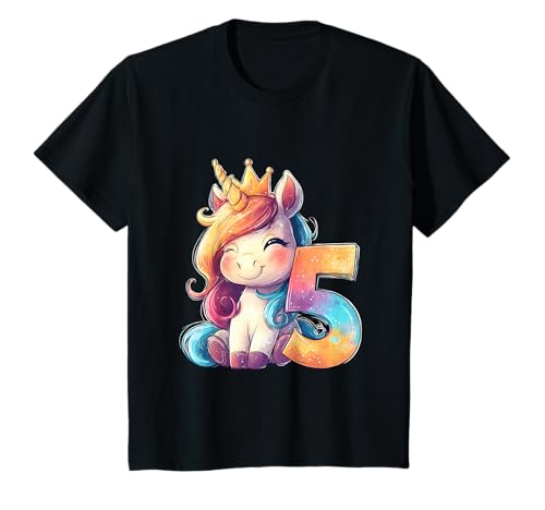 Kinder Geburtstag 5 Mädchen Einhorn Fünf Jahre alt T-Shirt Kinder Geburtstag 5 Mädchen Einhorn Fünf Jahre alt T-Shirt von Kinder Mädchen Geburtstag Einhorn Pferd Regenbogen