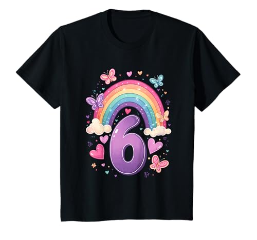 Kinder Geburtstag 6 Mädchen Einhorn Sechs Jahre alt T-Shirt Kinder Geburtstag 6 Mädchen Einhorn Sechs Jahre alt T-Shirt von Kinder Mädchen Geburtstag Einhorn Pferd Regenbogen