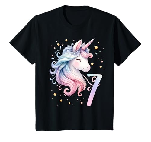 Ich bin Sieben 7 Jahre Mädchen 7ter Geburtstag Einhorn T-Shirt Ich bin Sieben 7 Jahre Mädchen 7ter Geburtstag Einhorn T-Shirt von Kinder Mädchen Geburtstag Einhorn Pferd Regenbogen