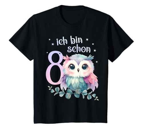 Geburtstag 8 Eule Achter Geburtstag Mädchen 8 Jahre T-Shirt von Kinder Mädchen Geburtstag Eule Waldtiere