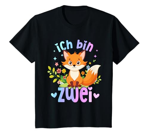 Geburtstag 2 Fuchs Zweiter Geburtstag Mädchen 2 Jahre alt T-Shirt von Kinder Mädchen Geburtstag Fuchs Waldtiere Party