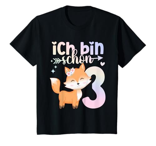 Geburtstag 3 Fuchs Dritter Geburtstag Mädchen 3 Jahre alt T-Shirt von Kinder Mädchen Geburtstag Fuchs Waldtiere Party