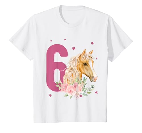 Kinder Geburtstag 6 Pferd Sechster Geburtstag Mädchen 6 Jahre Pony T-Shirt von Kinder Geburtstag Mädchen Pferd Pony by mintas