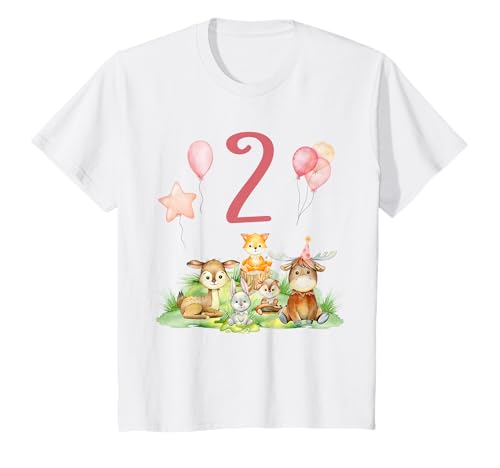 Kinder Geburtstag 2 Reh Waldtiere Zweiter Geburtstag Mädchen 2 T-Shirt Kinder Geburtstag 2 Reh Waldtiere Zweiter Geburtstag Mädchen 2 T-Shirt von Kinder Mädchen Reh Waldtiere Geburtstag Outfit