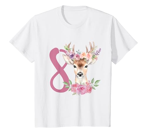 Kinder Geburtstag 8 Reh Achter Geburtstag Mädchen 8 Jahre alt T-Shirt Kinder Geburtstag 8 Reh Achter Geburtstag Mädchen 8 Jahre alt T-Shirt von Kinder Mädchen Reh Waldtiere Geburtstag Outfit