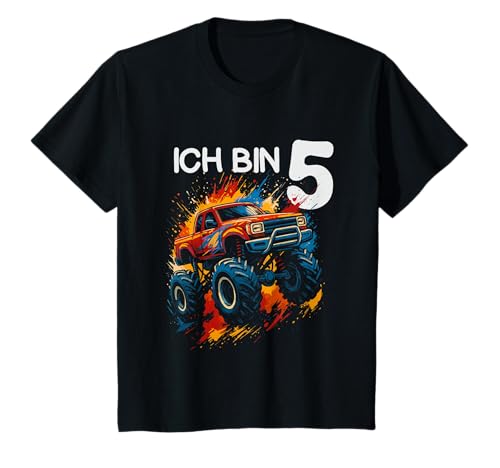 Kinder Ich bin 5 Jahre Junge Mädchen 5. Geburtstag Monster Truck T-Shirt Kinder Ich bin 5 Jahre Junge Mädchen 5. Geburtstag Monster Truck T-Shirt von Kinder Monster Truck Geburtstagsgeschenke