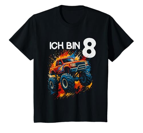 Kinder Ich bin 8 Jahre Junge Mädchen 8. Geburtstag Monster Truck T-Shirt Kinder Ich bin 8 Jahre Junge Mädchen 8. Geburtstag Monster Truck T-Shirt von Kinder Monster Truck Geburtstagsgeschenke