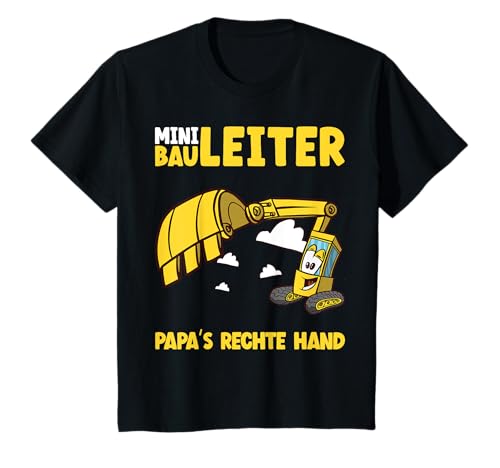 Mini Bauleiter | Bauherr Junge Mädchen | Richtfest Bagger T-Shirt von Kinder Outfits für Baustelle Hausbau Bauarbeiter